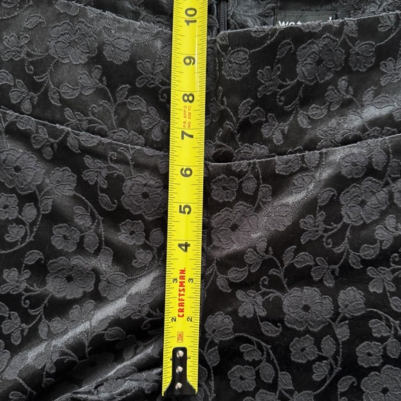 VTG Wet Seal Black Floral Flared Pants Womens Sz 12 Vintage Y2K 90s Whimsigoth - Picture 5 of 11